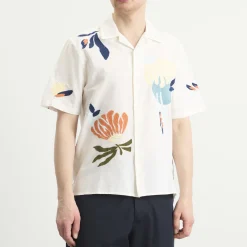 Wax London Didcot Chunky Stitch Flower Vacation Shirt