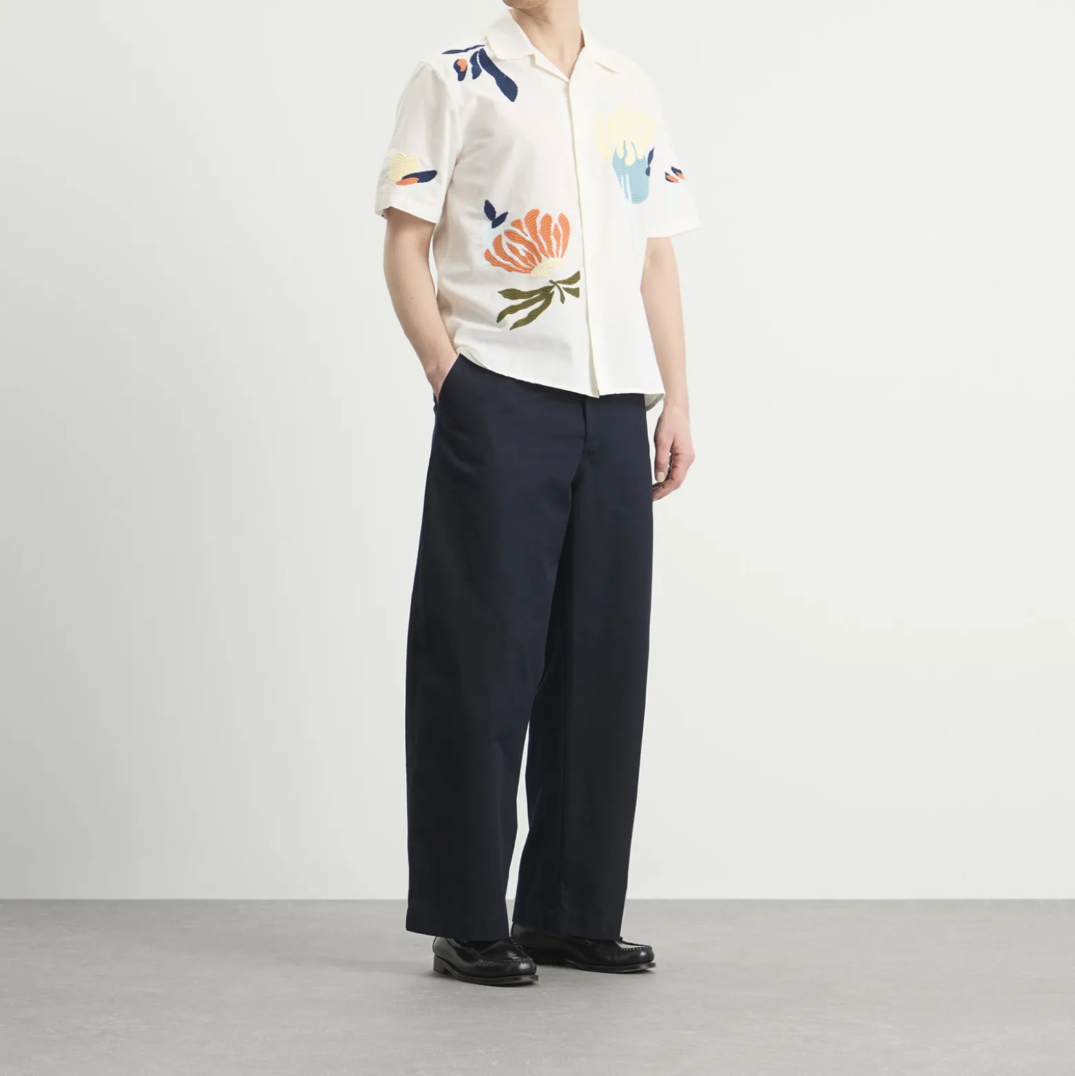 Wax London Didcot Chunky Stitch Flower Vacation Shirt