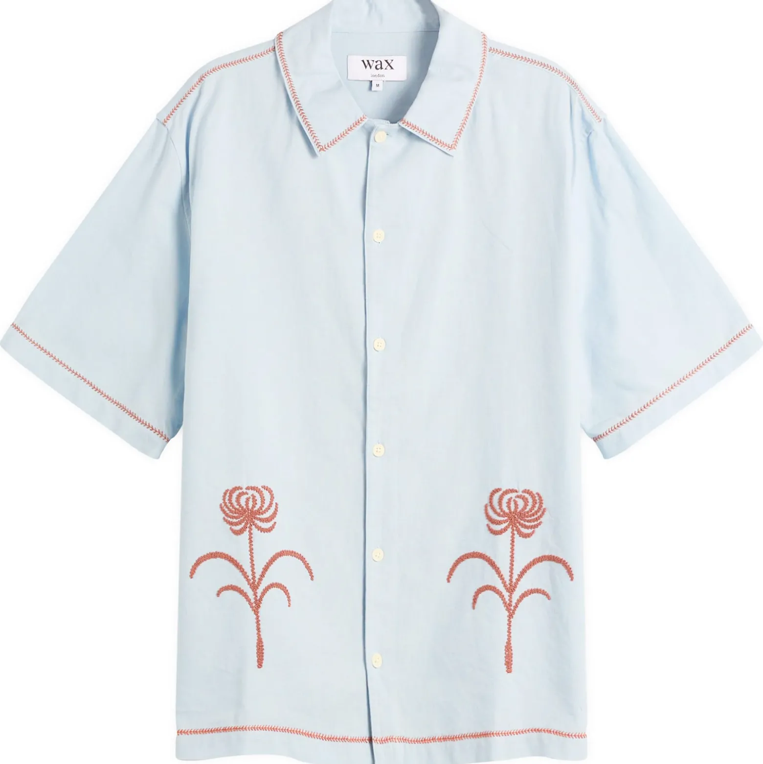 Wax London Keats Dahlia Embroidery Vacation Shirt