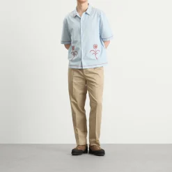 Wax London Keats Dahlia Embroidery Vacation Shirt