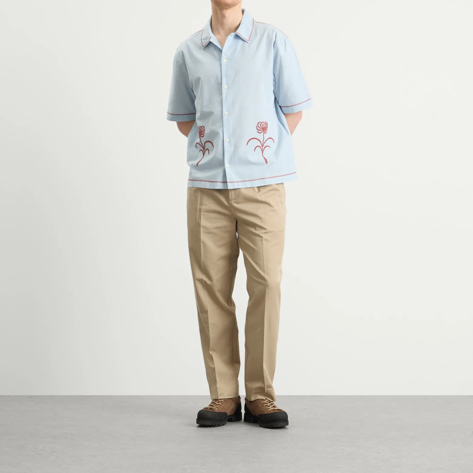 Wax London Keats Dahlia Embroidery Vacation Shirt