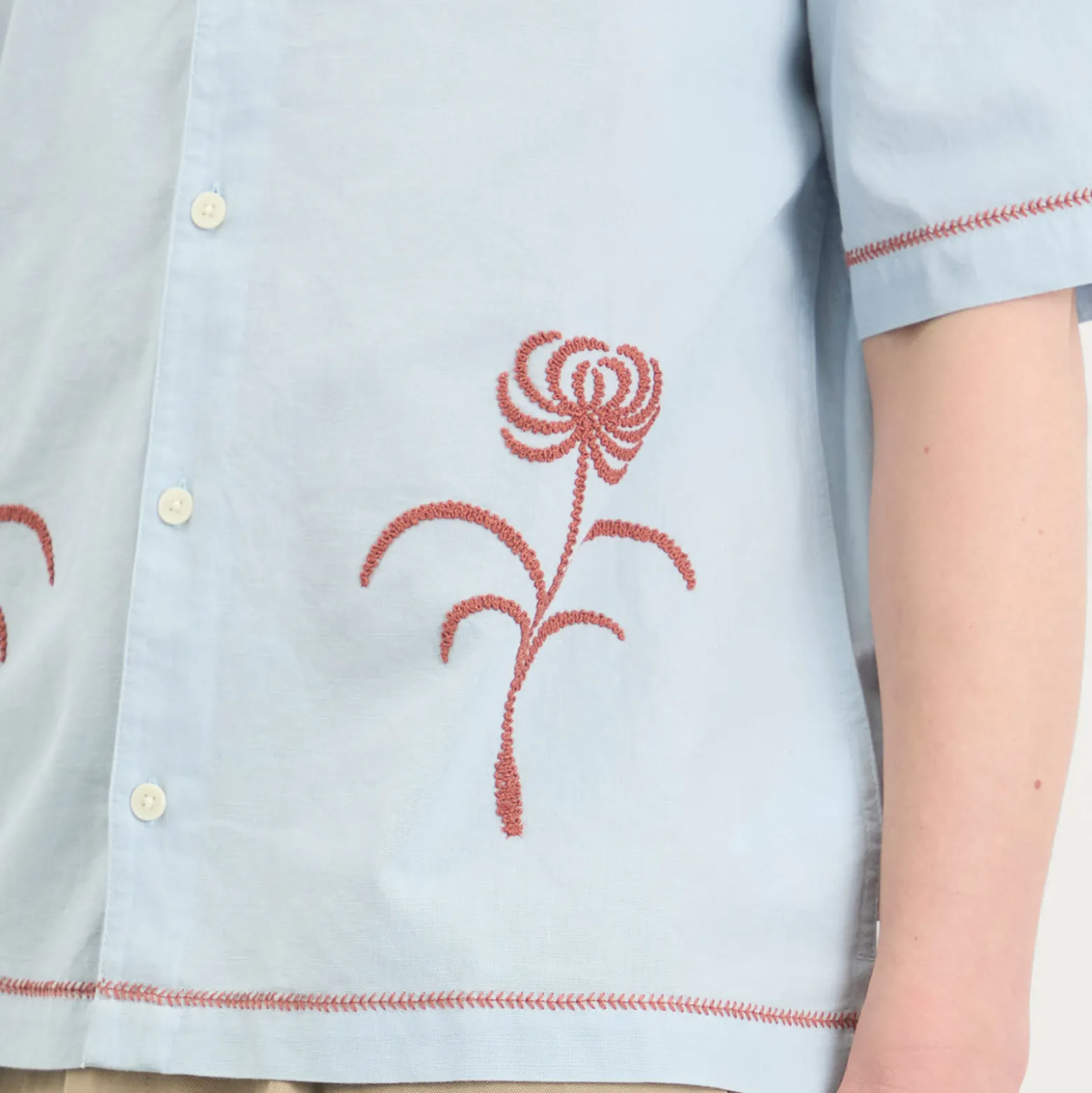 Wax London Keats Dahlia Embroidery Vacation Shirt
