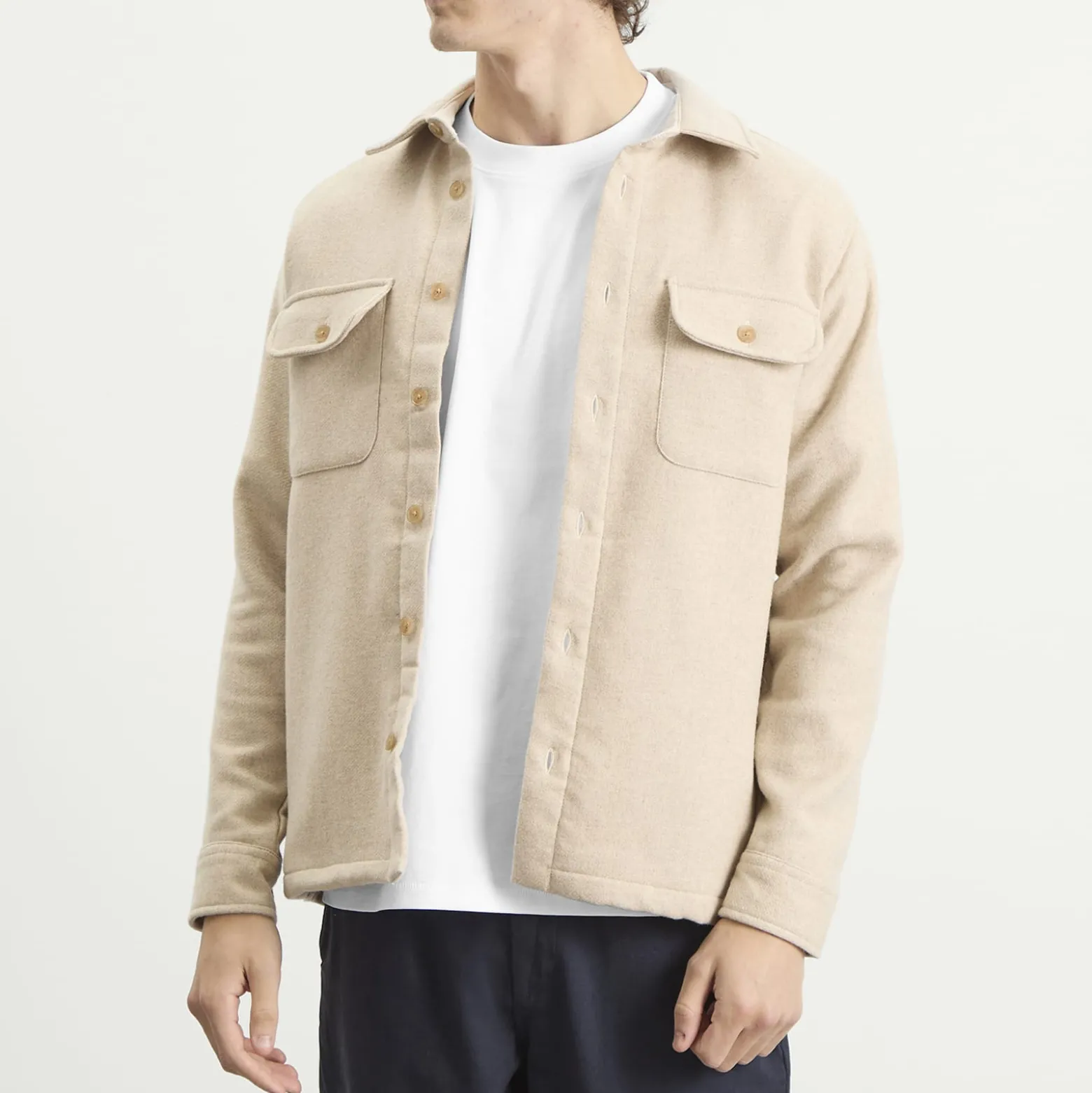 Wax London Lomond Thick Wool Blend Overshirt