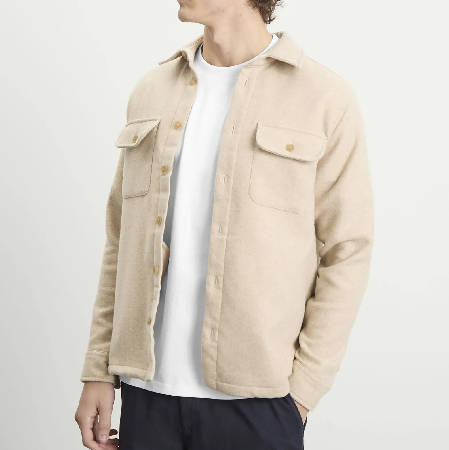 Wax London Lomond Thick Wool Blend Overshirt