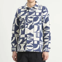 Wax London Otto Geo Block Quilt Overshirt