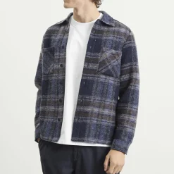 Wax London Whiting Check Wool Blend Overshirt