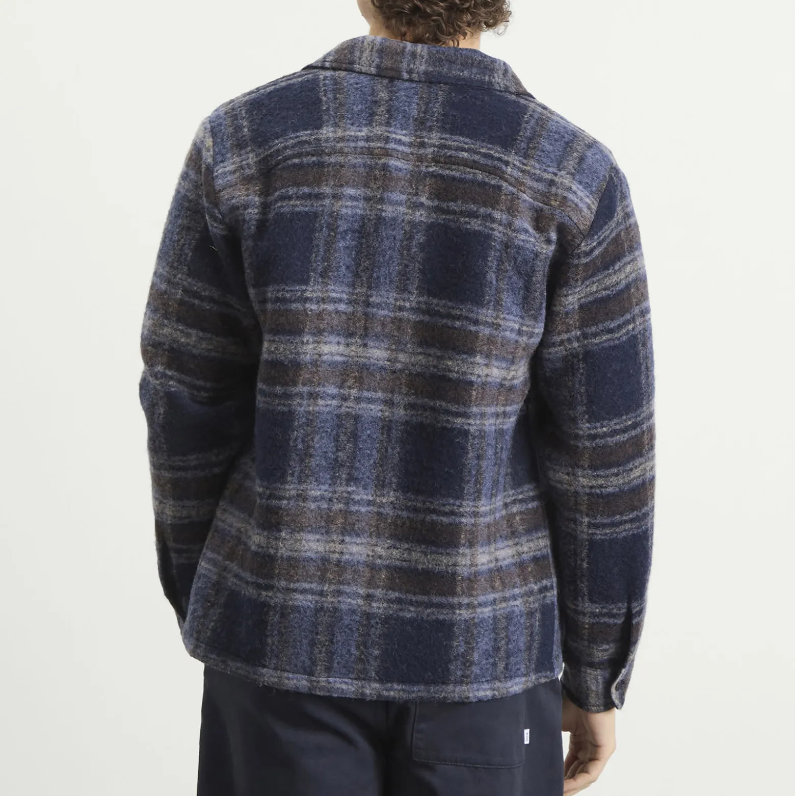 Wax London Whiting Check Wool Blend Overshirt