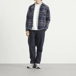 Wax London Whiting Check Wool Blend Overshirt