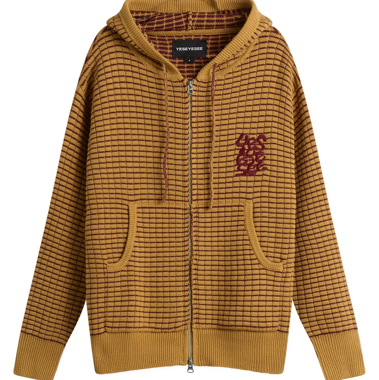 YESEYESEE Hooded Knit Zip Up