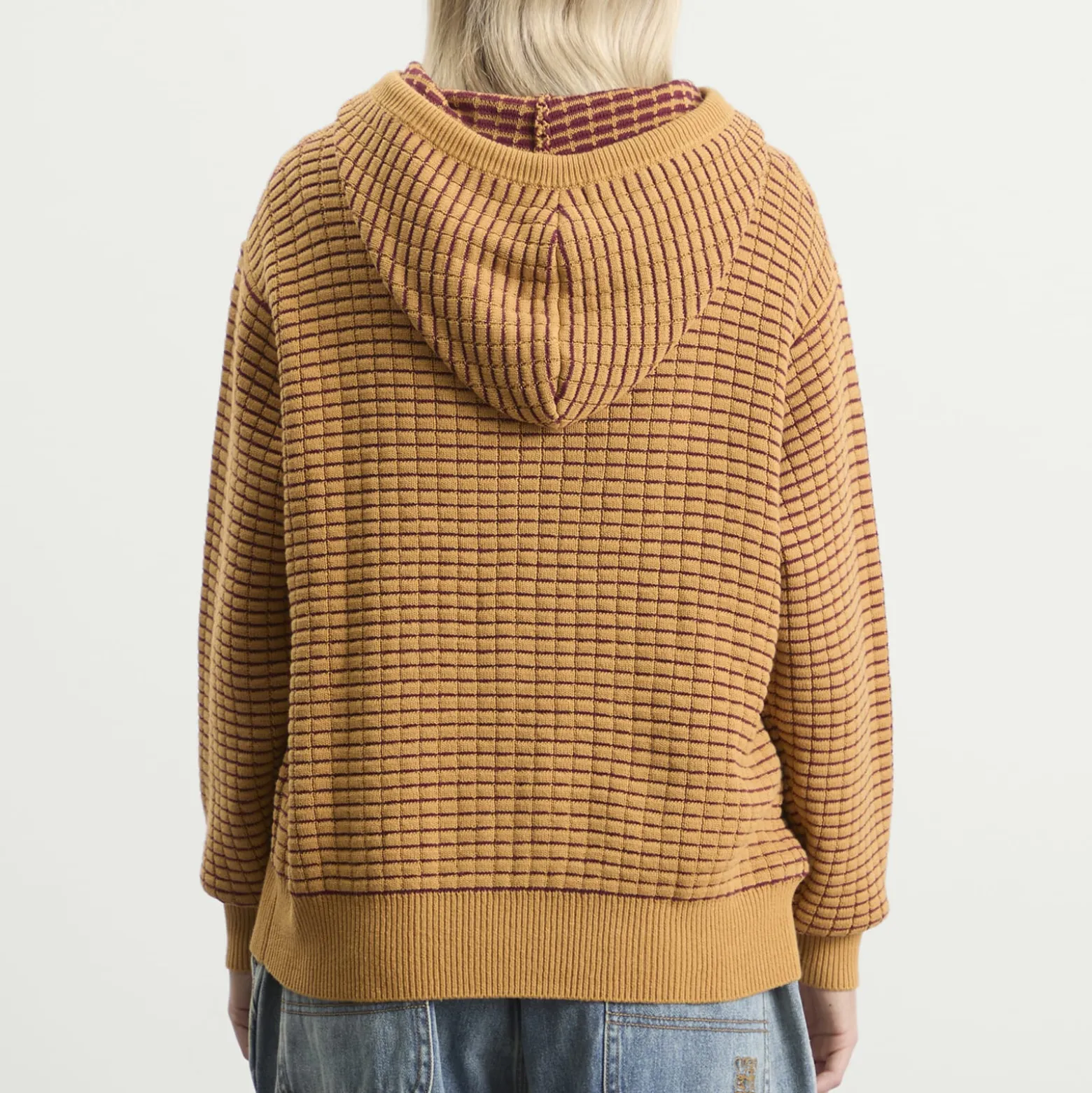 YESEYESEE Hooded Knit Zip Up