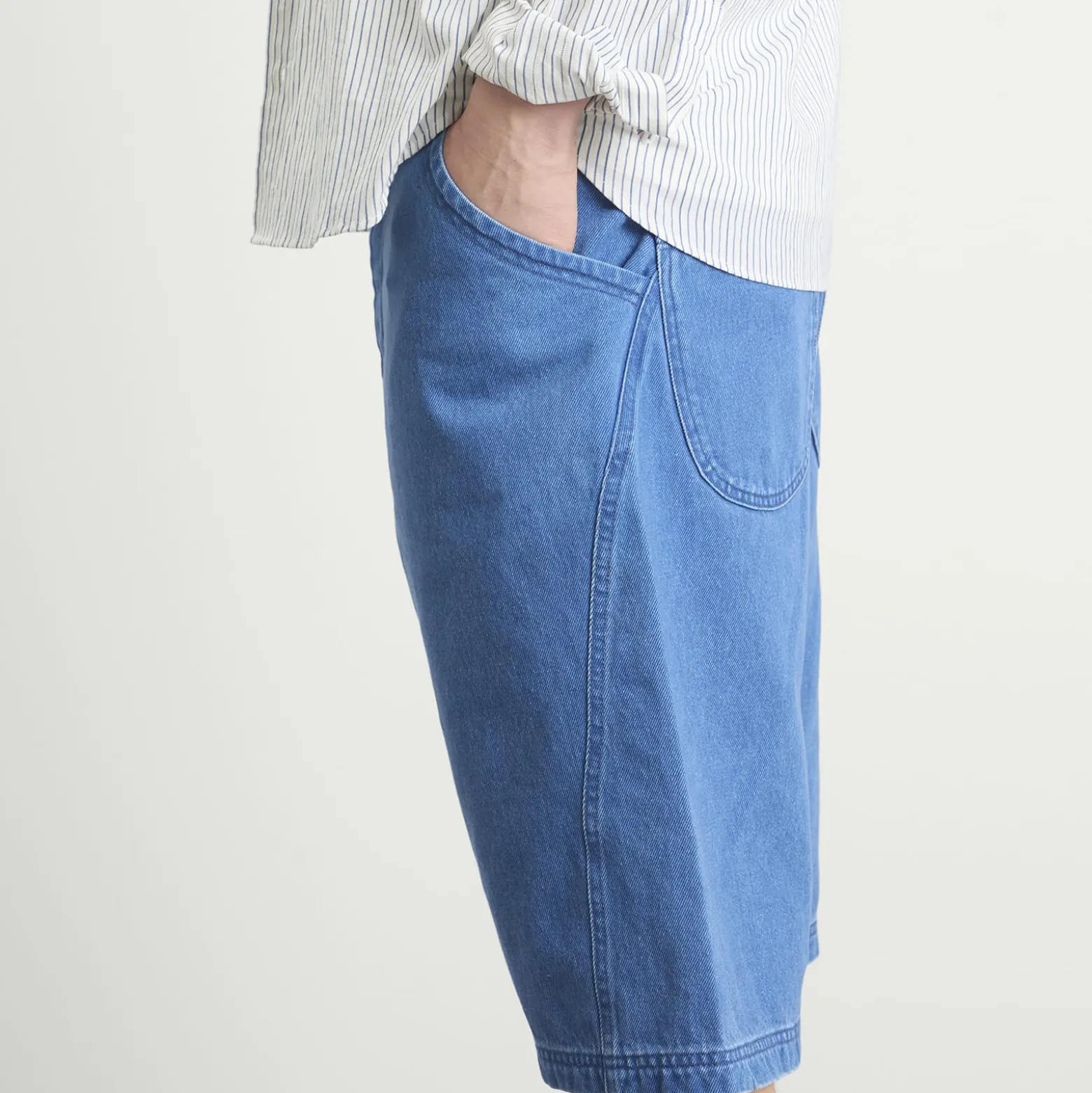 YMC 90'S Denim Twisted Shorts