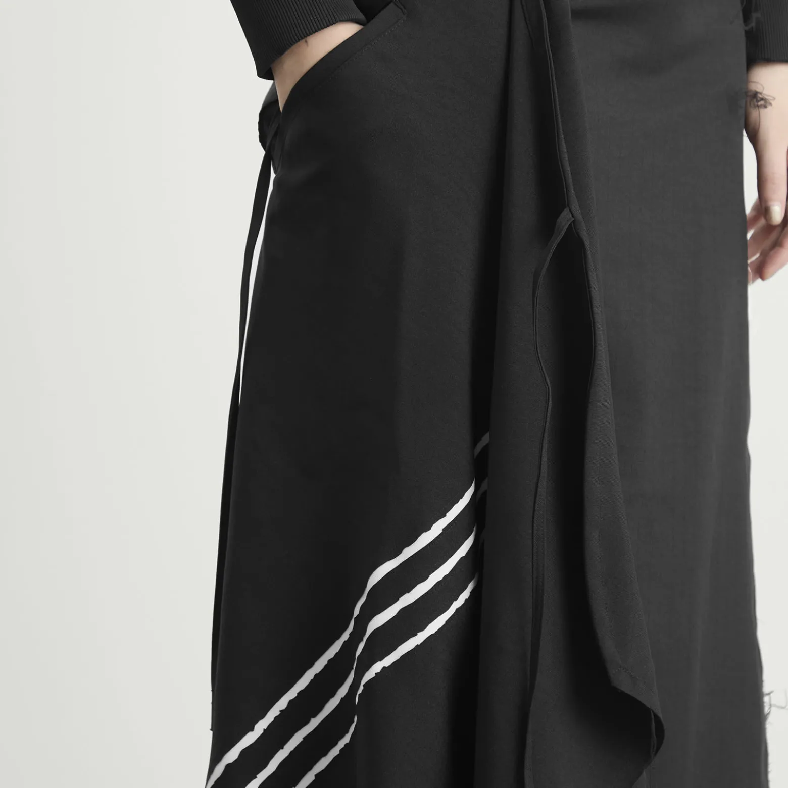 Y-3 3-Stripe Midi Skirt